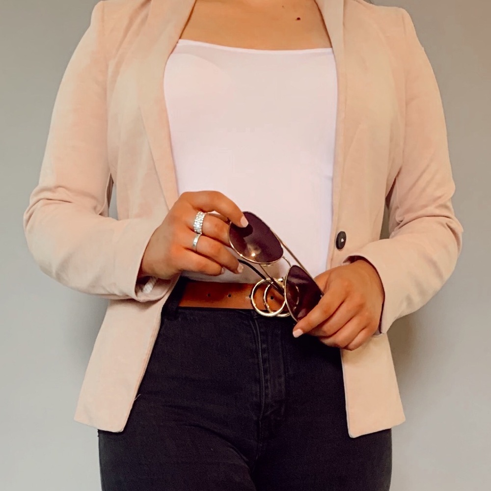 Powder Pink Fitted Blazer